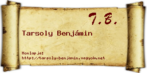 Tarsoly Benjámin névjegykártya